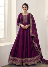 Stunning Partywear Purple Colour Gown